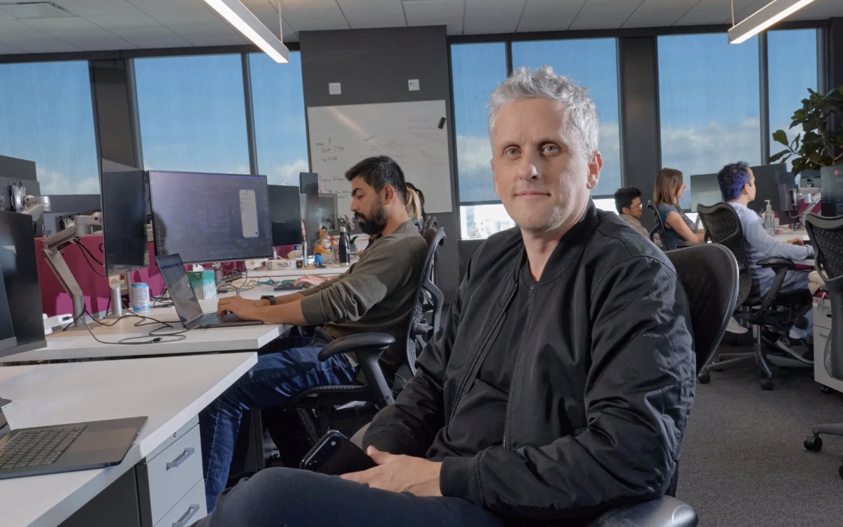 Aaron Levie, CEO of Box, at the company's Redwood City, California offices