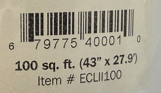 Item ECLII100 barcode label